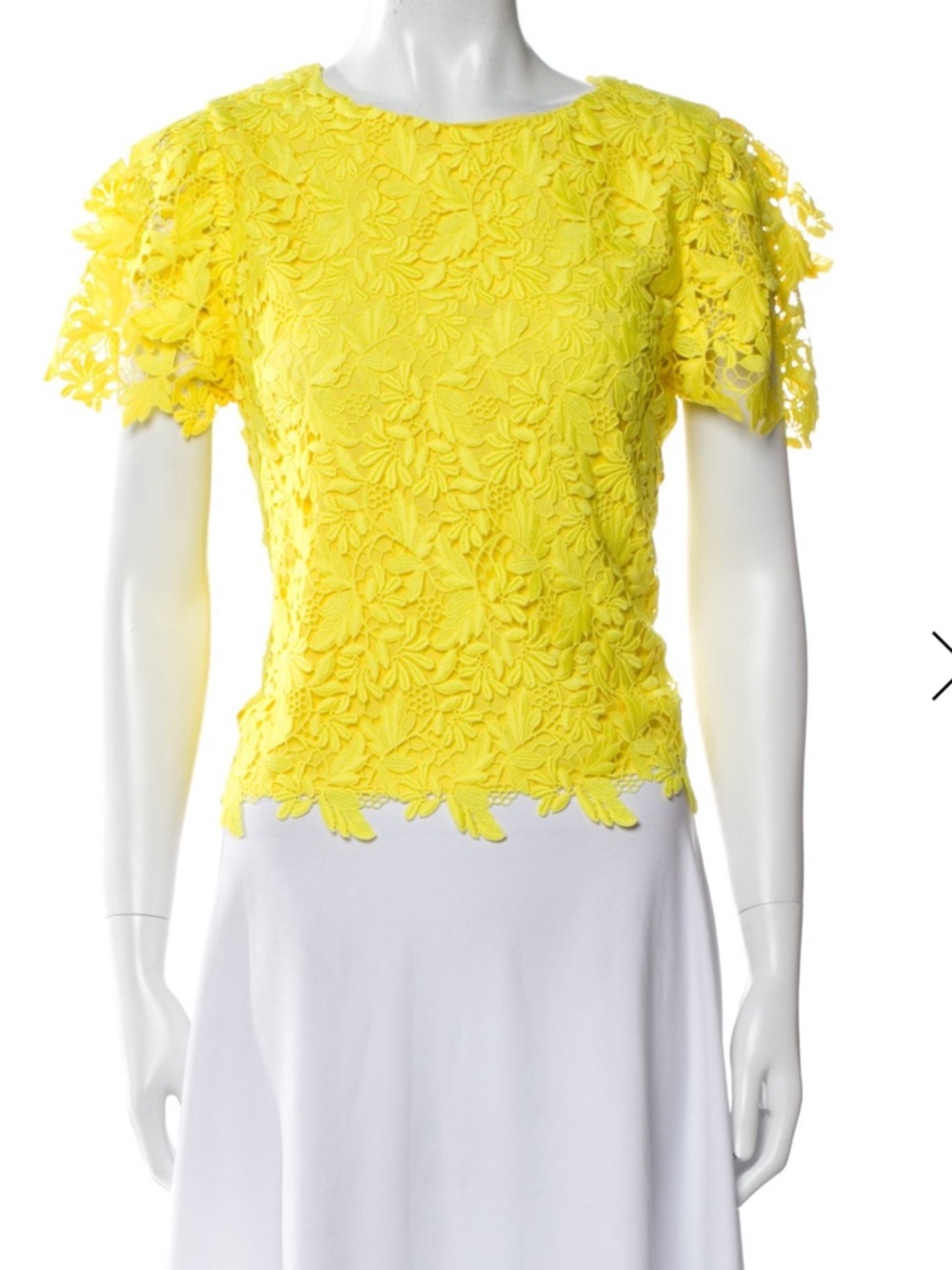 NWT ALICE + OLIVIA Lemon Yellow Lace Top + Bonus